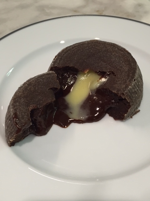 Coulant au chocolat-moutarde Maille / Recette Ferrandi